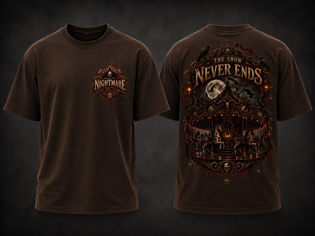NIGHTMARE CIRCUS — THE SHOW NEVER ENDS t-shirt