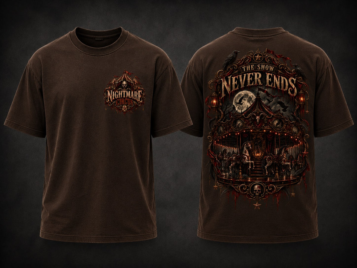 NIGHTMARE CIRCUS — THE SHOW NEVER ENDS t-shirt