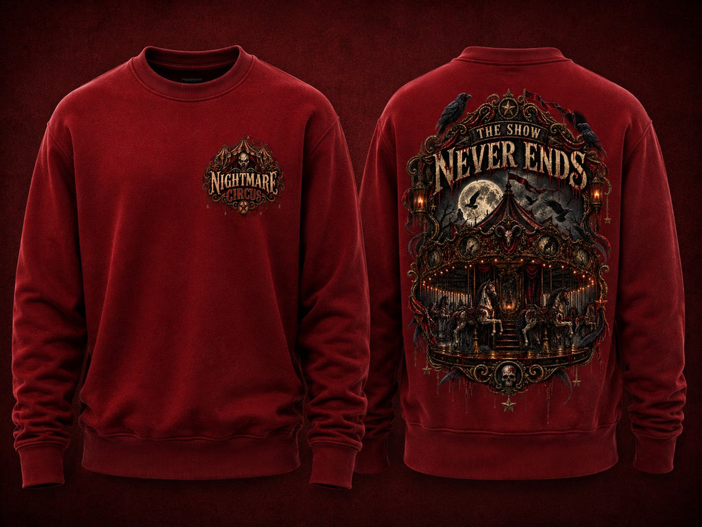 NIGHTMARE CIRCUS — THE SHOW NEVER ENDS sweater