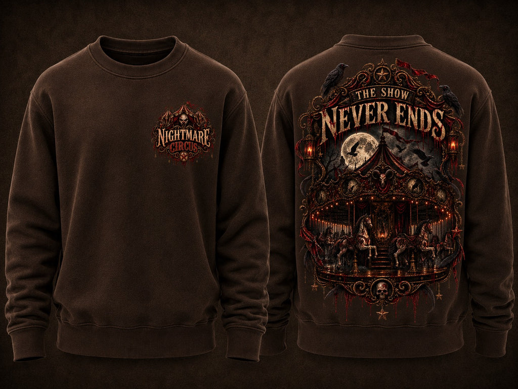 NIGHTMARE CIRCUS — THE SHOW NEVER ENDS sweater
