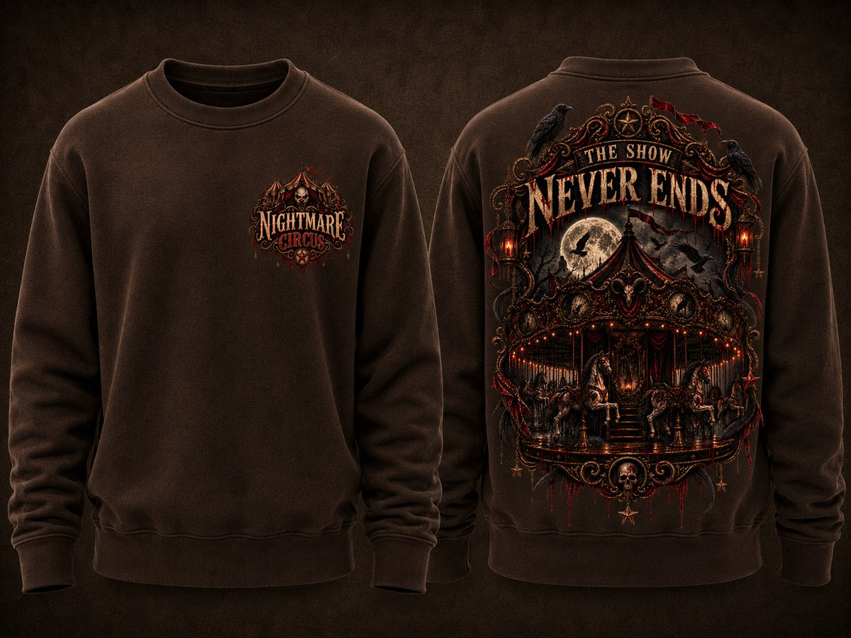 NIGHTMARE CIRCUS — THE SHOW NEVER ENDS sweater