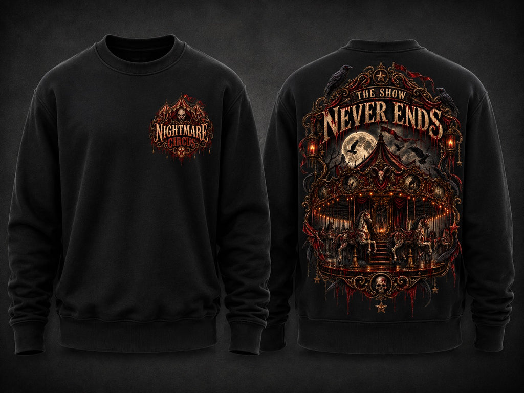 NIGHTMARE CIRCUS — THE SHOW NEVER ENDS sweater